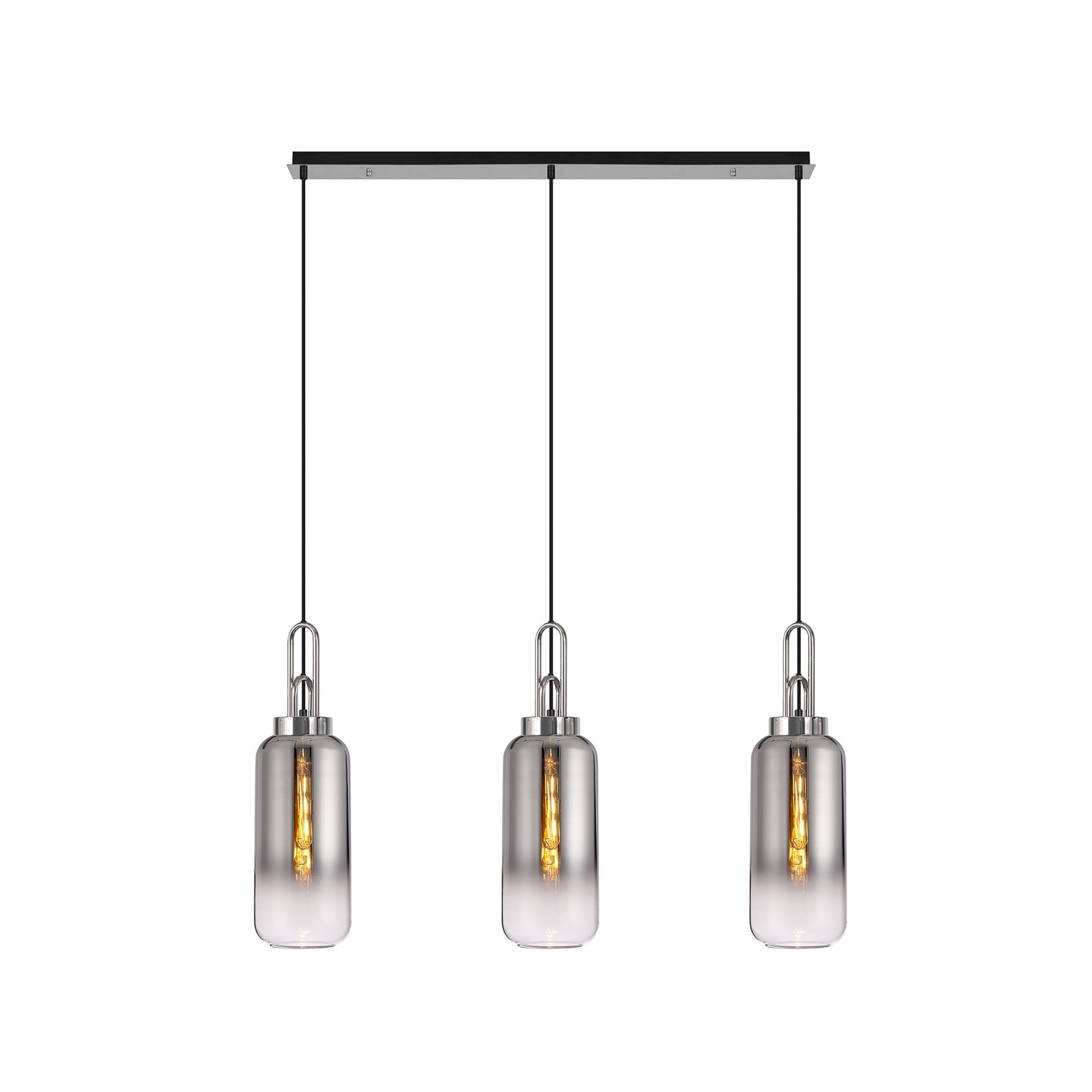 NLK05839 Acme 3 Light Linear Pendant Polished Nickel Matt Black