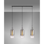 NLK05839 Acme 3 Light Linear Pendant Polished Nickel Matt Black