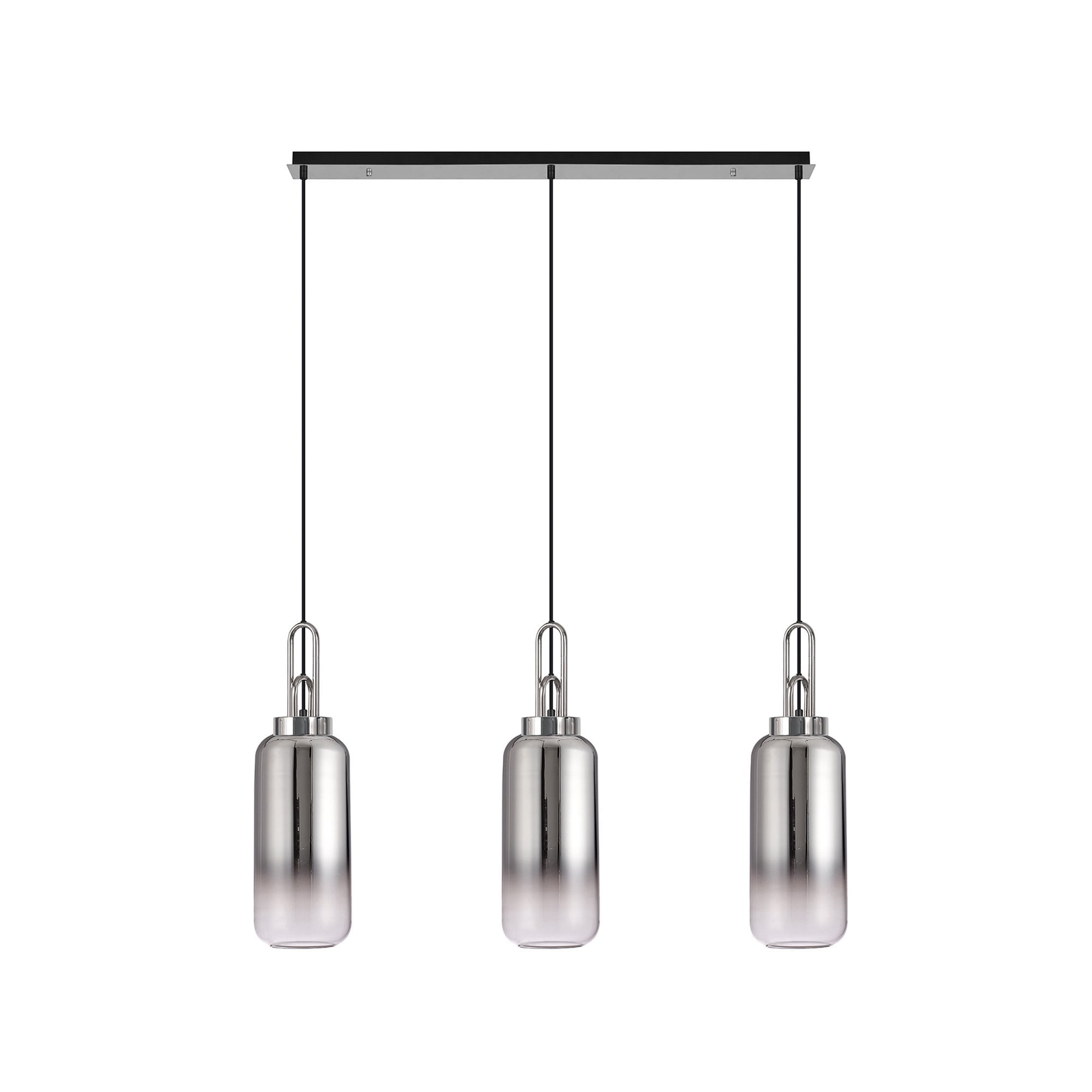 NLK05839 Acme 3 Light Linear Pendant Polished Nickel Matt Black