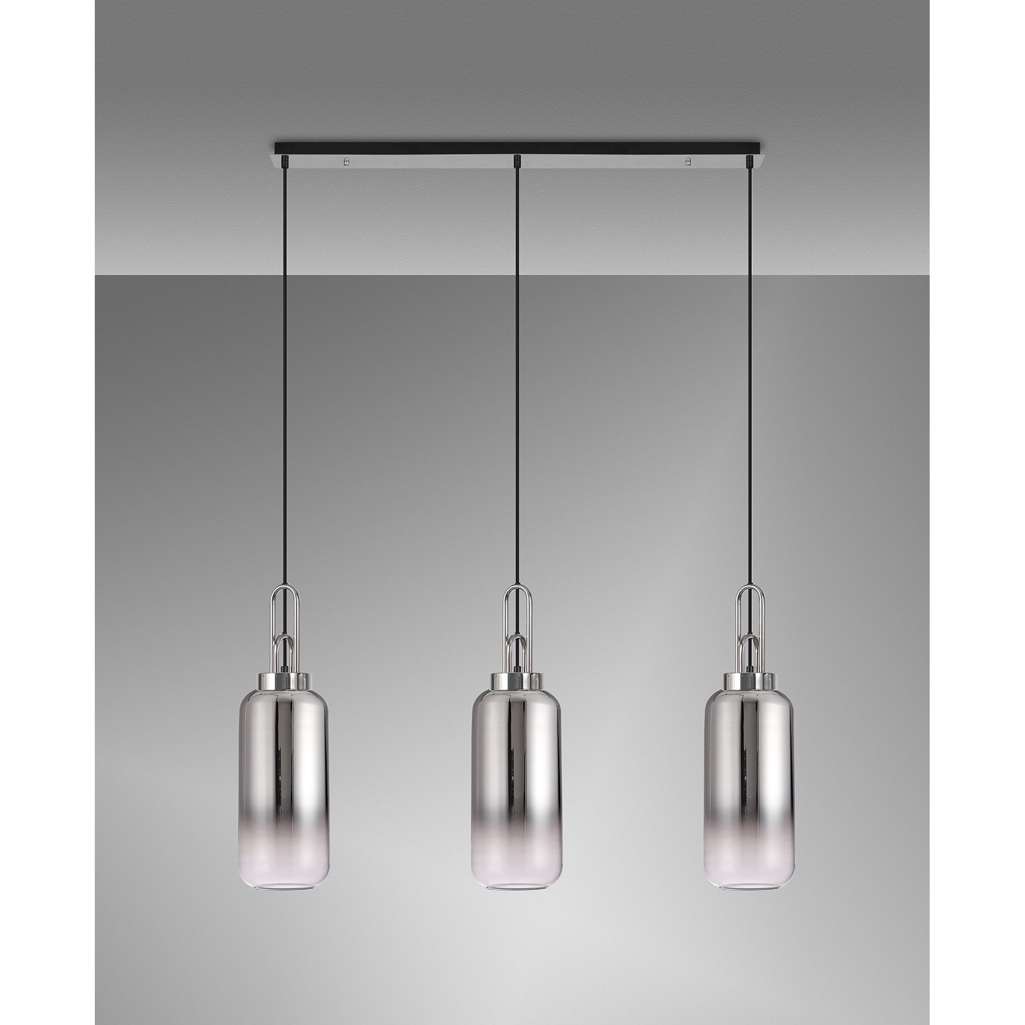 NLK05839 Acme 3 Light Linear Pendant Polished Nickel Matt Black