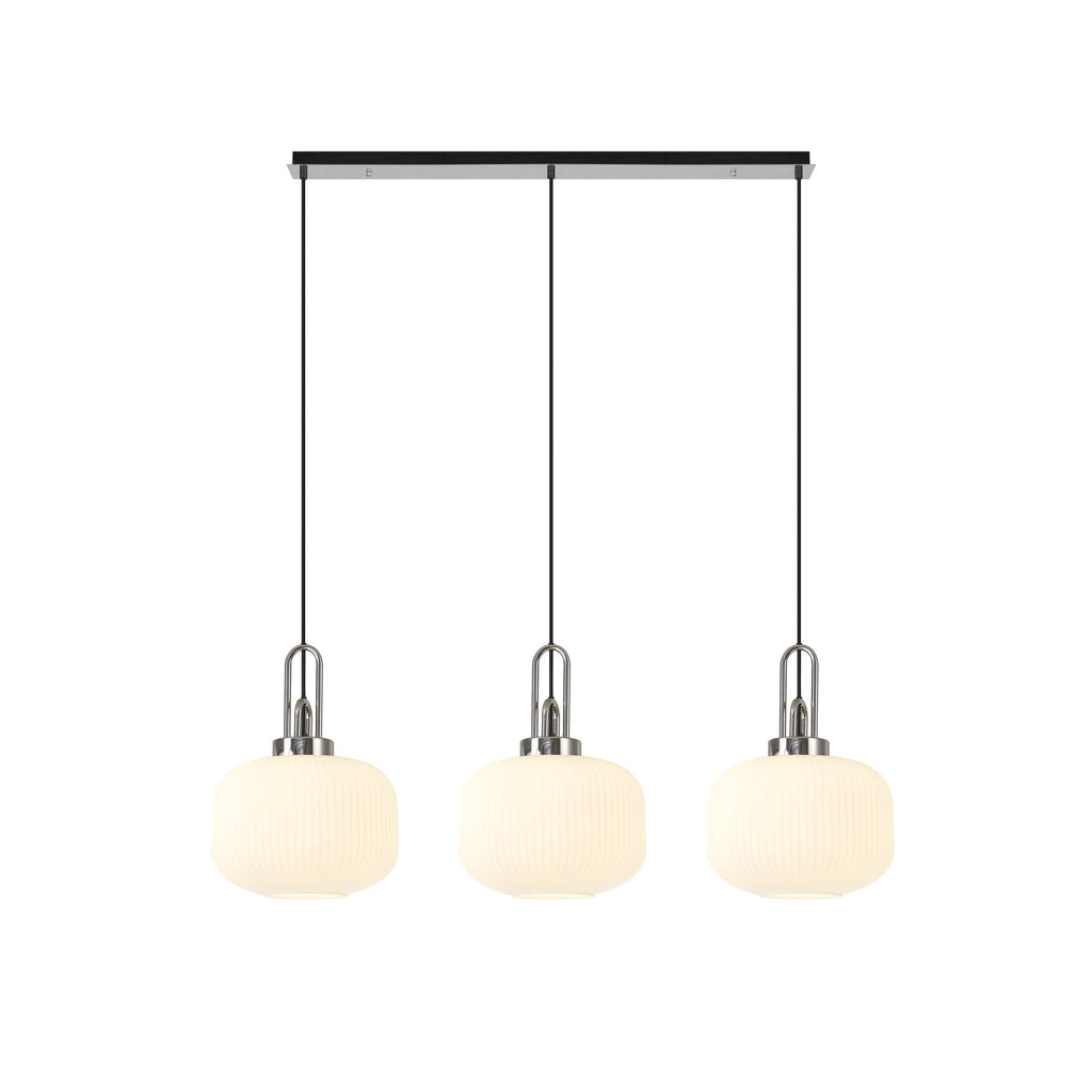 NLK05849 Acme 3 Light Linear Pendant Polished Nickel Matt Black