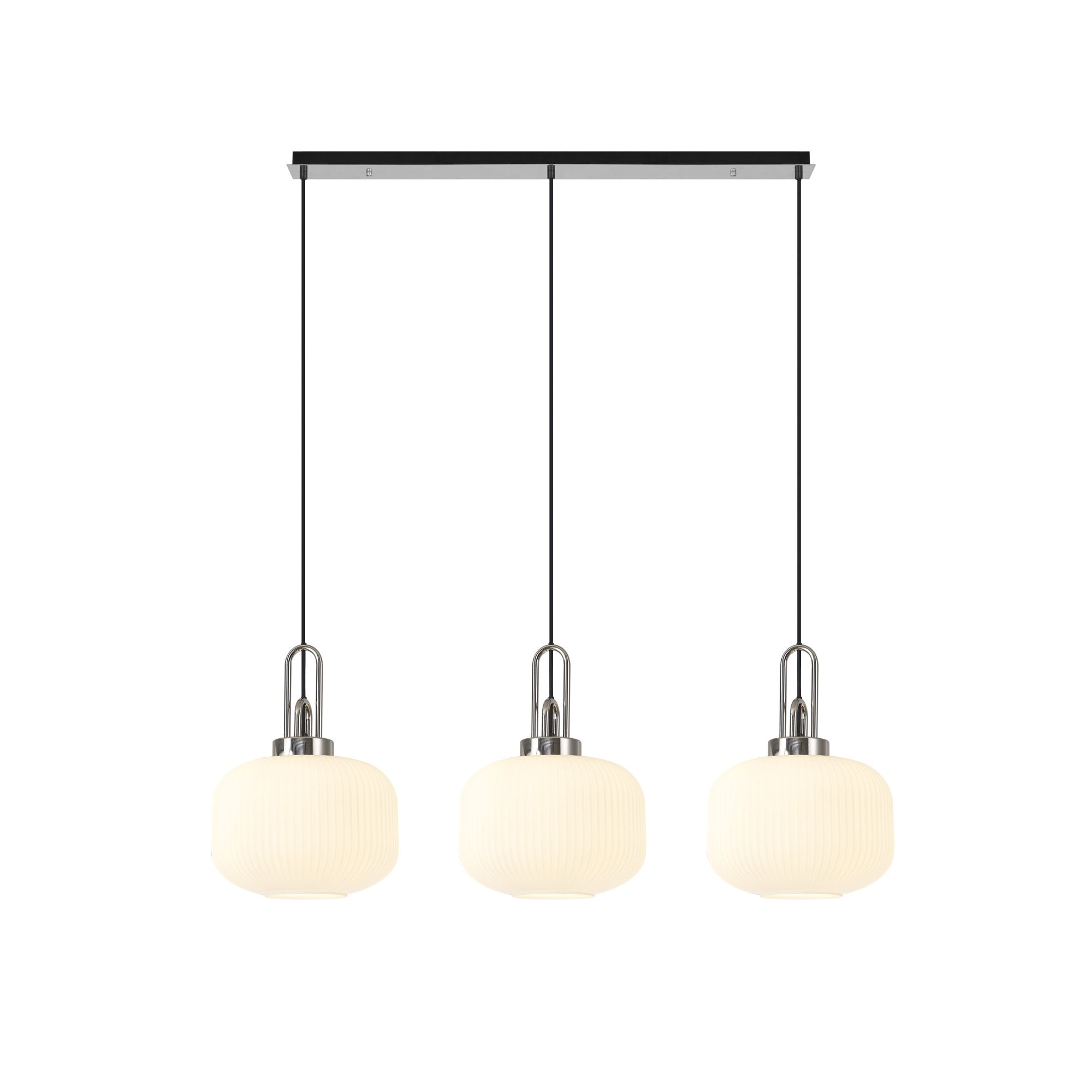NLK05849 Acme 3 Light Linear Pendant Polished Nickel Matt Black