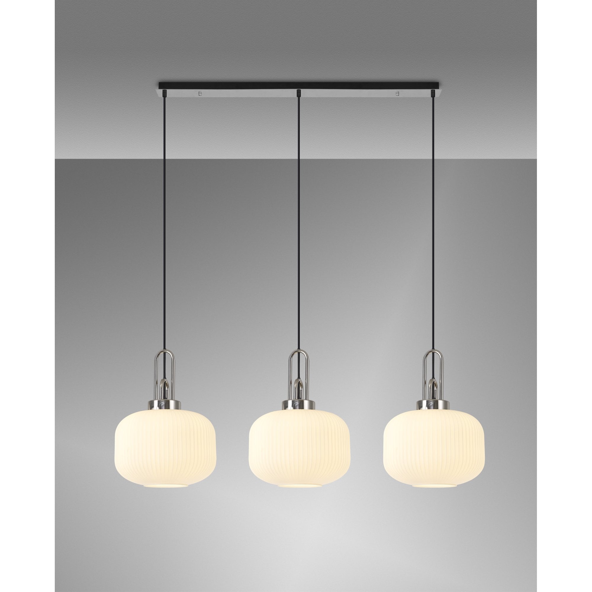 NLK05849 Acme 3 Light Linear Pendant Polished Nickel Matt Black
