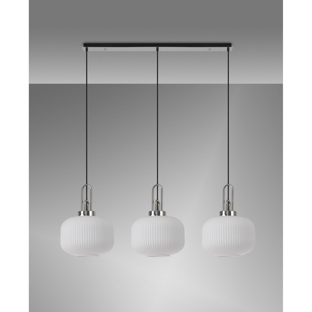 NLK05849 Acme 3 Light Linear Pendant Polished Nickel Matt Black