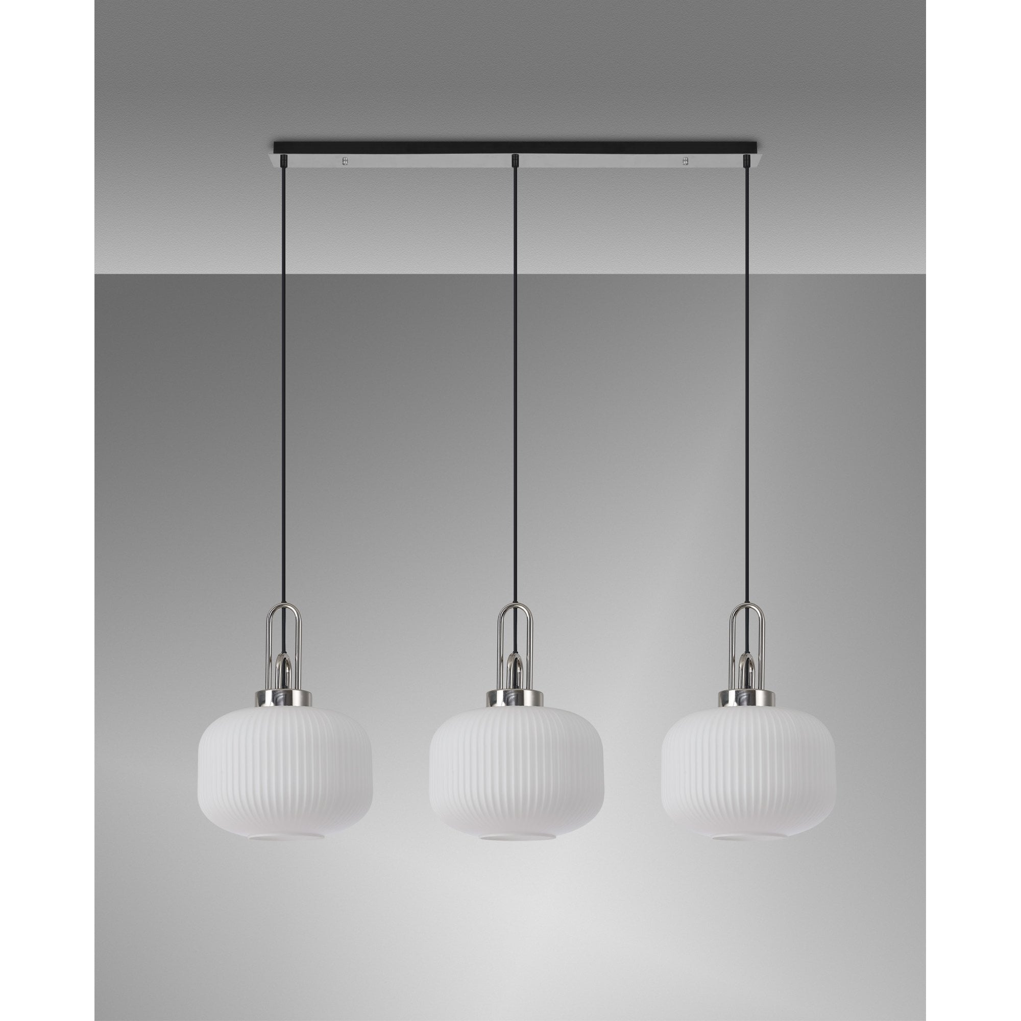 NLK05849 Acme 3 Light Linear Pendant Polished Nickel Matt Black