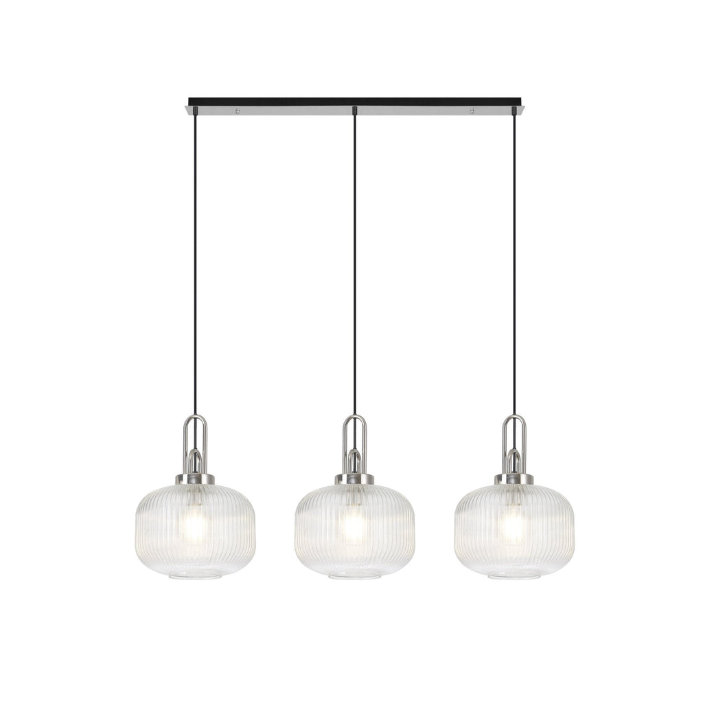 NLK05859 Acme 3 Light Linear Pendant Polished Nickel Matt Black
