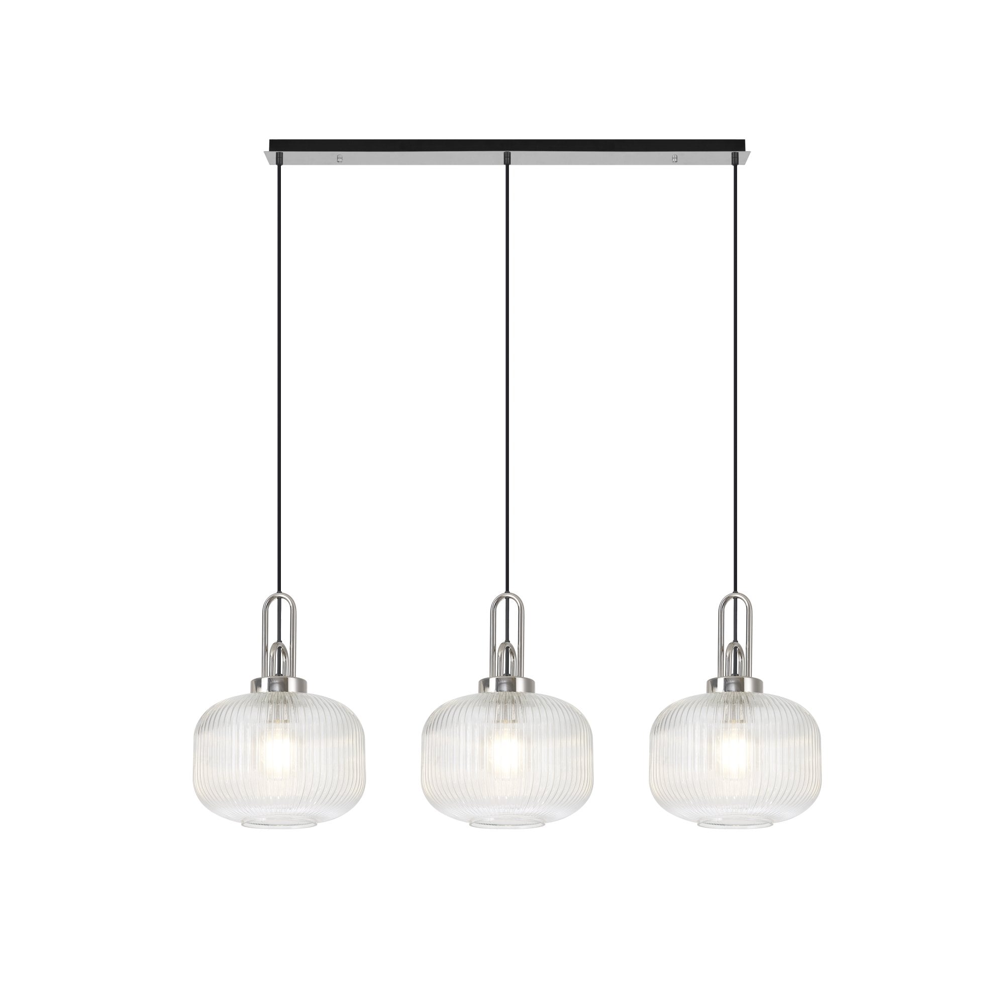NLK05859 Acme 3 Light Linear Pendant Polished Nickel Matt Black