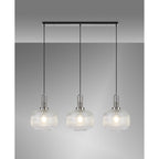 NLK05859 Acme 3 Light Linear Pendant Polished Nickel Matt Black