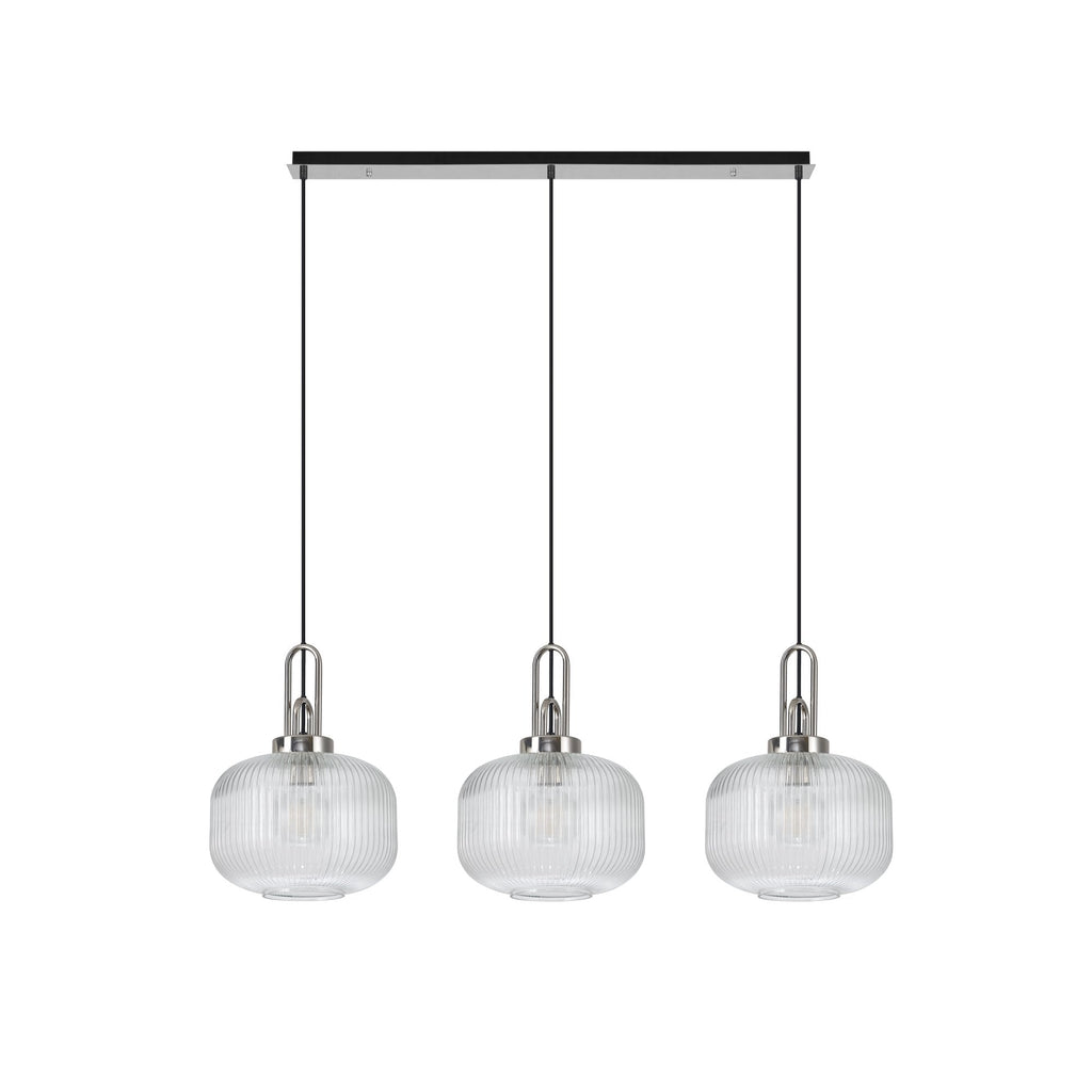NLK05859 Acme 3 Light Linear Pendant Polished Nickel Matt Black