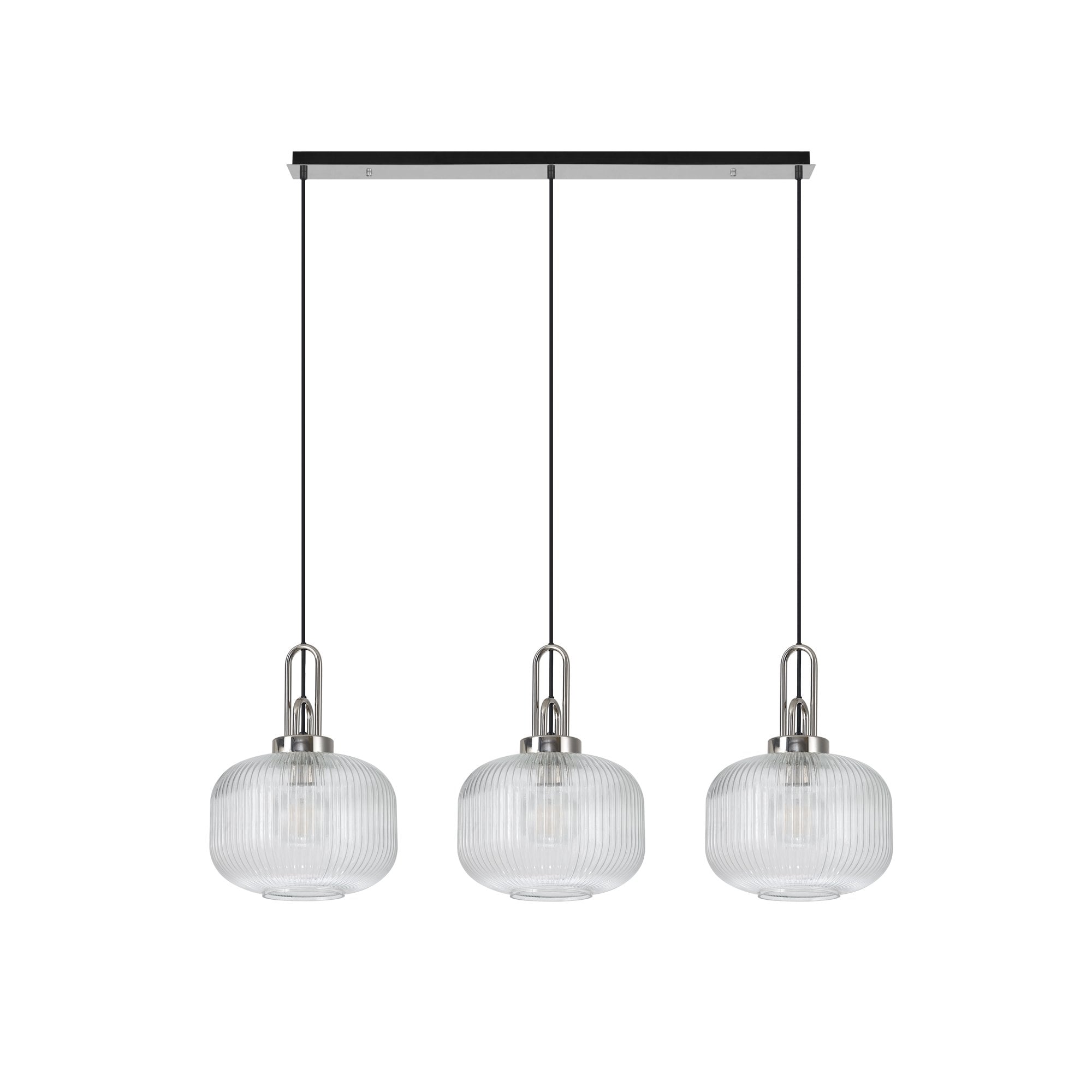 NLK05859 Acme 3 Light Linear Pendant Polished Nickel Matt Black