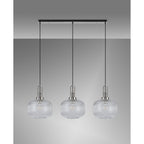 NLK05859 Acme 3 Light Linear Pendant Polished Nickel Matt Black