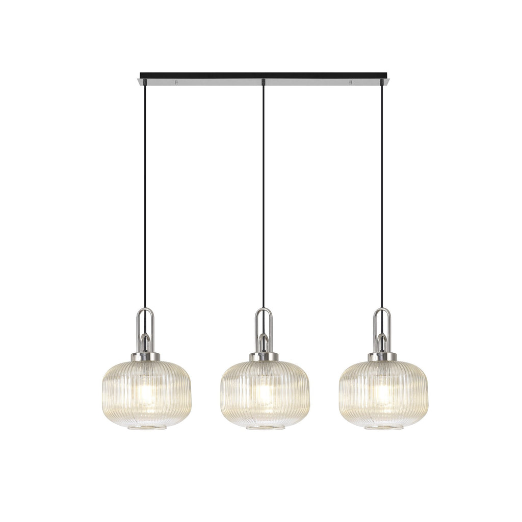 NLK05869 Acme 3 Light Linear Pendant Polished Nickel Matt Black