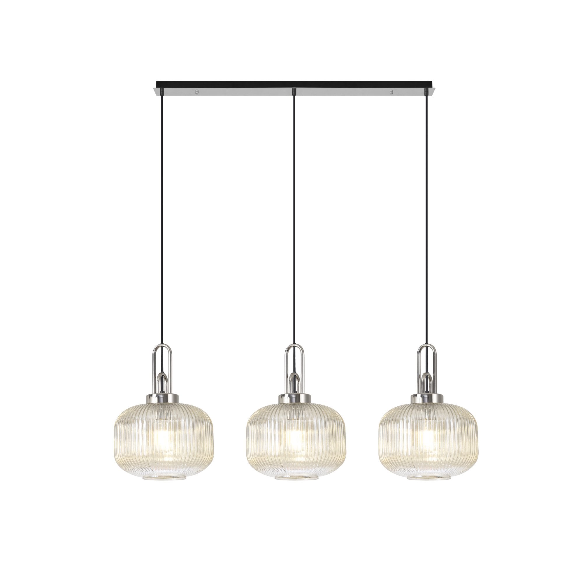 NLK05869 Acme 3 Light Linear Pendant Polished Nickel Matt Black