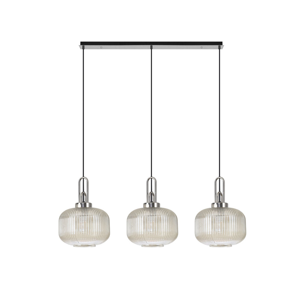 NLK05869 Acme 3 Light Linear Pendant Polished Nickel Matt Black