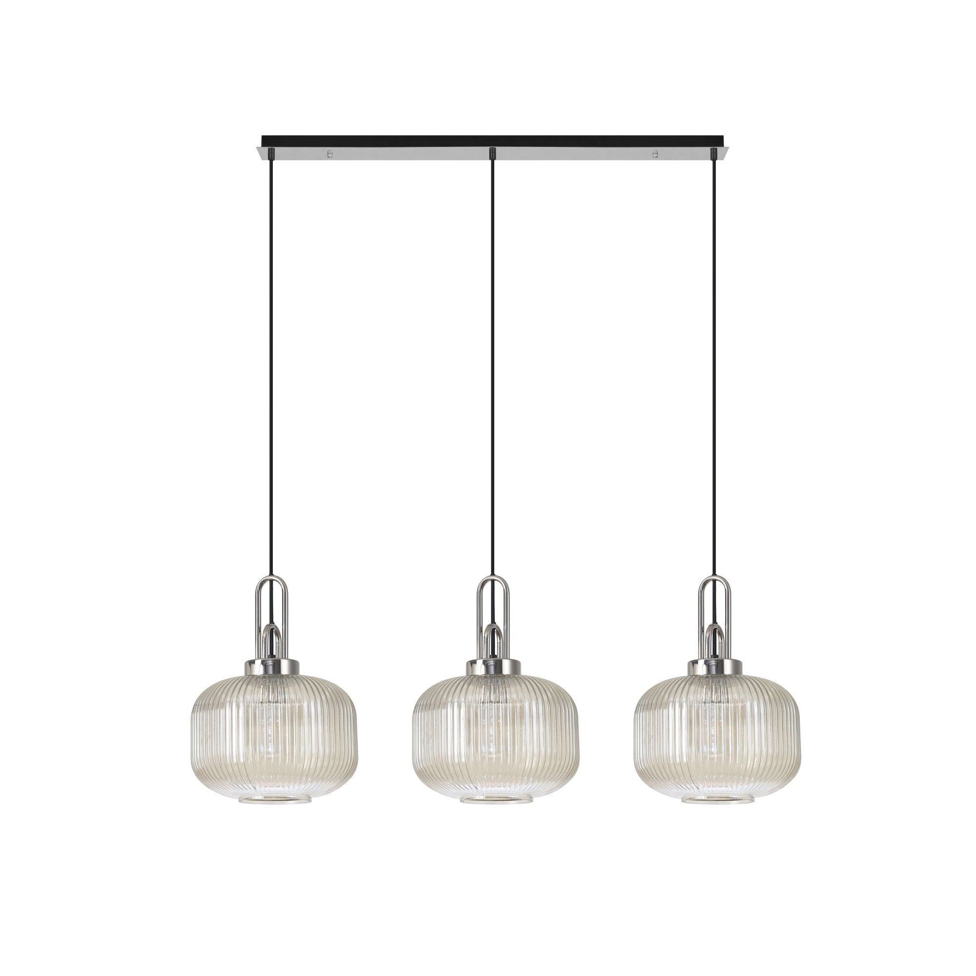 NLK05869 Acme 3 Light Linear Pendant Polished Nickel Matt Black