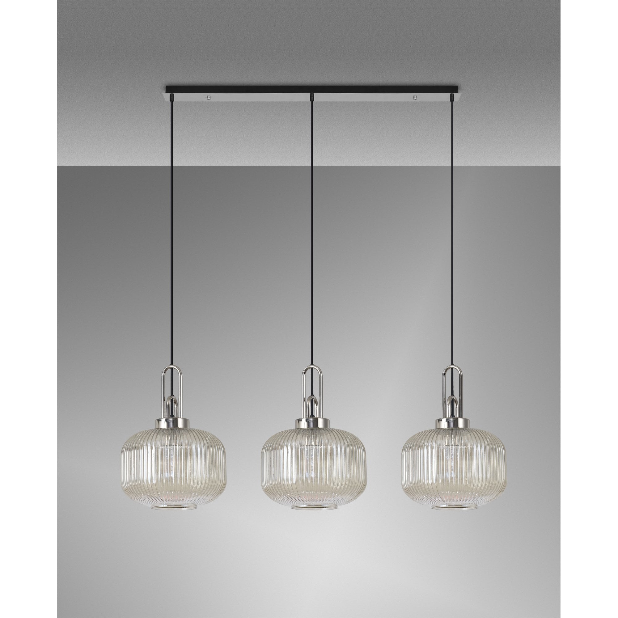 NLK05869 Acme 3 Light Linear Pendant Polished Nickel Matt Black