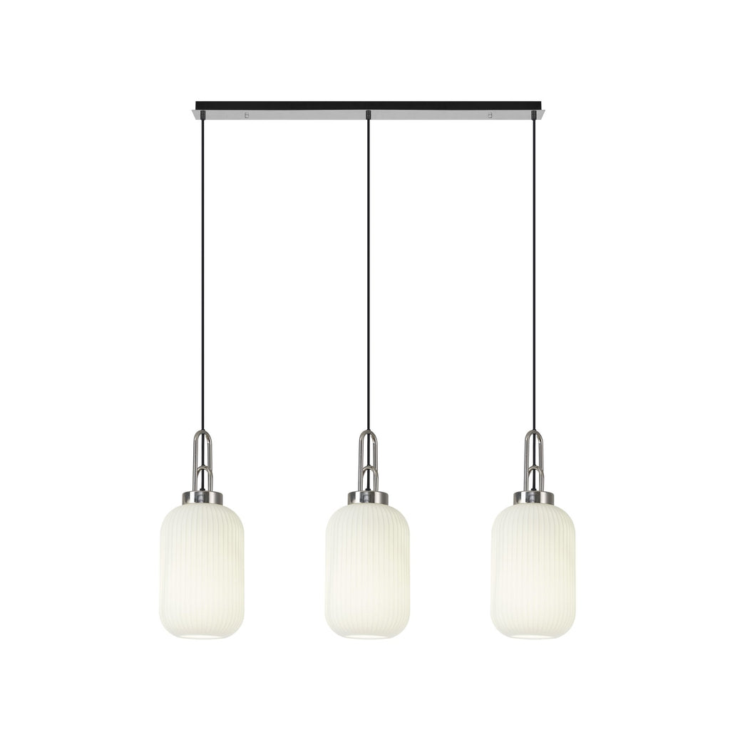 NLK05879 Acme 3 Light Linear Pendant Polished Nickel Matt Black