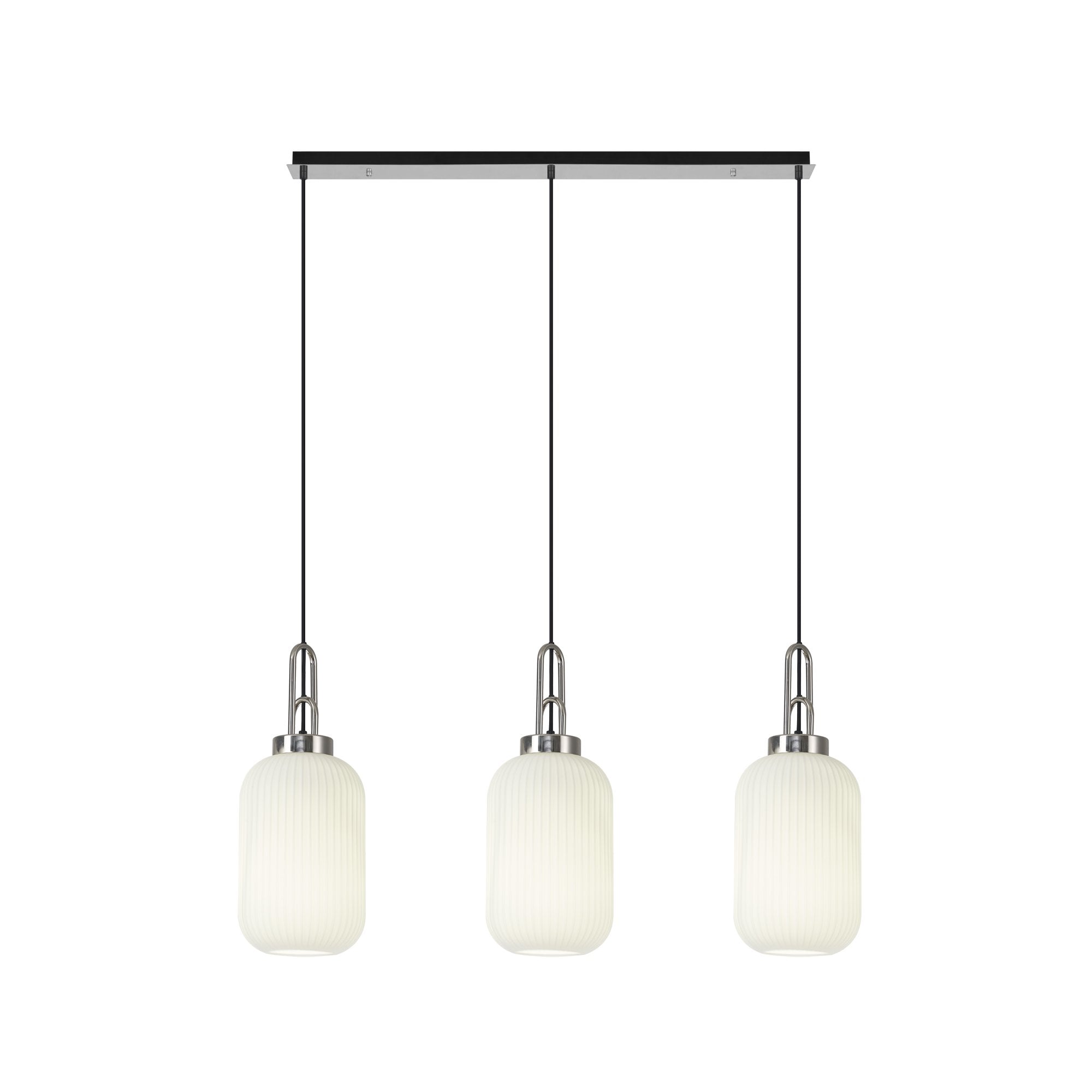 NLK05879 Acme 3 Light Linear Pendant Polished Nickel Matt Black