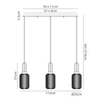 NLK05879 Acme 3 Light Linear Pendant Polished Nickel Matt Black