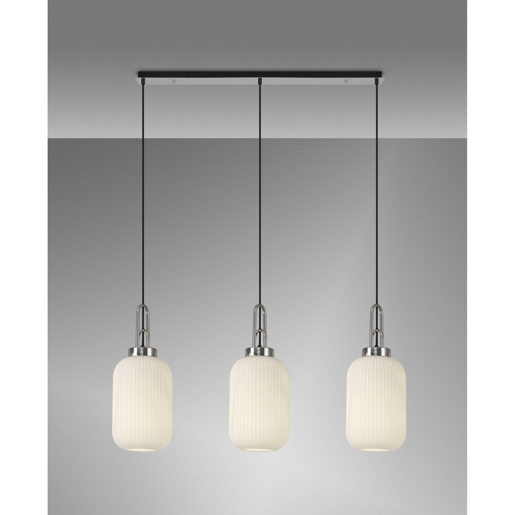 NLK05879 Acme 3 Light Linear Pendant Polished Nickel Matt Black