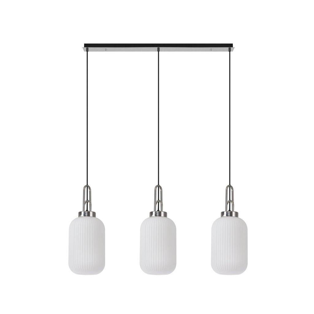 NLK05879 Acme 3 Light Linear Pendant Polished Nickel Matt Black