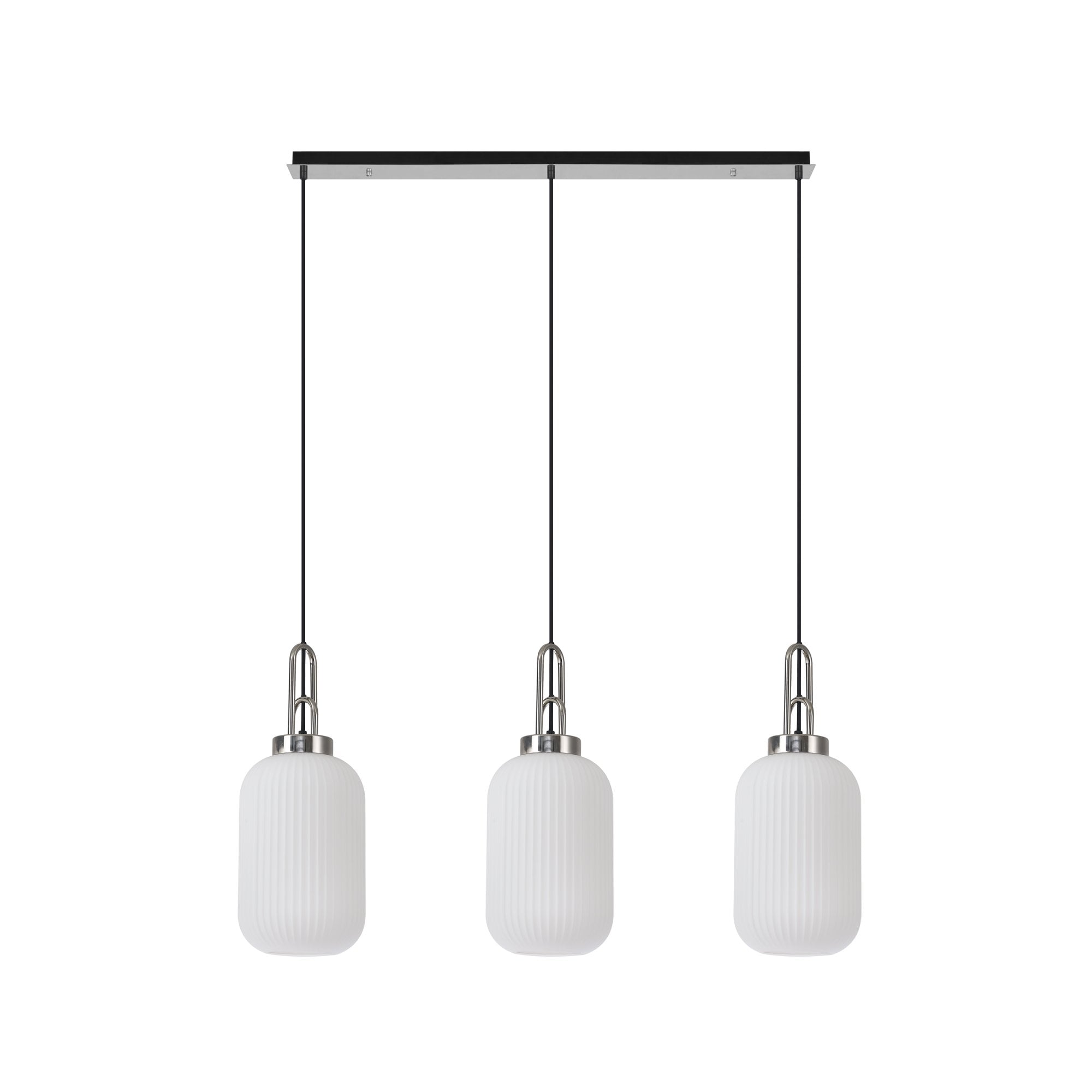 NLK05879 Acme 3 Light Linear Pendant Polished Nickel Matt Black