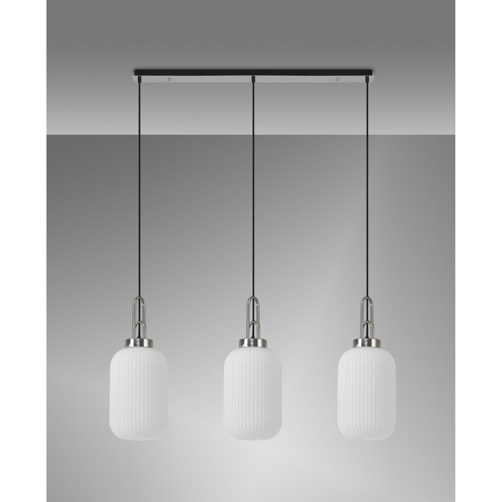 NLK05879 Acme 3 Light Linear Pendant Polished Nickel Matt Black