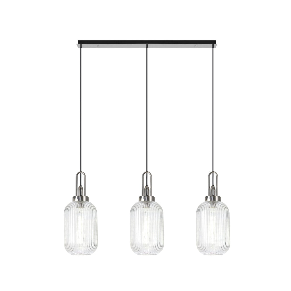 NLK05889 Acme 3 Light Linear Pendant Polished Nickel Matt Black