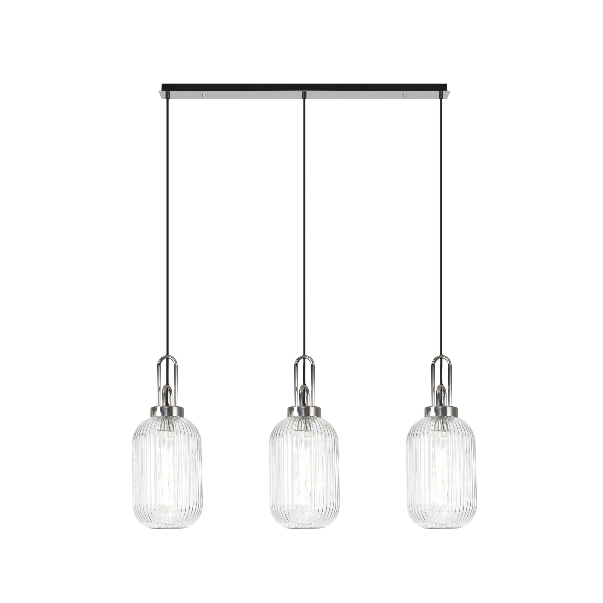 NLK05889 Acme 3 Light Linear Pendant Polished Nickel Matt Black