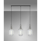 NLK05889 Acme 3 Light Linear Pendant Polished Nickel Matt Black
