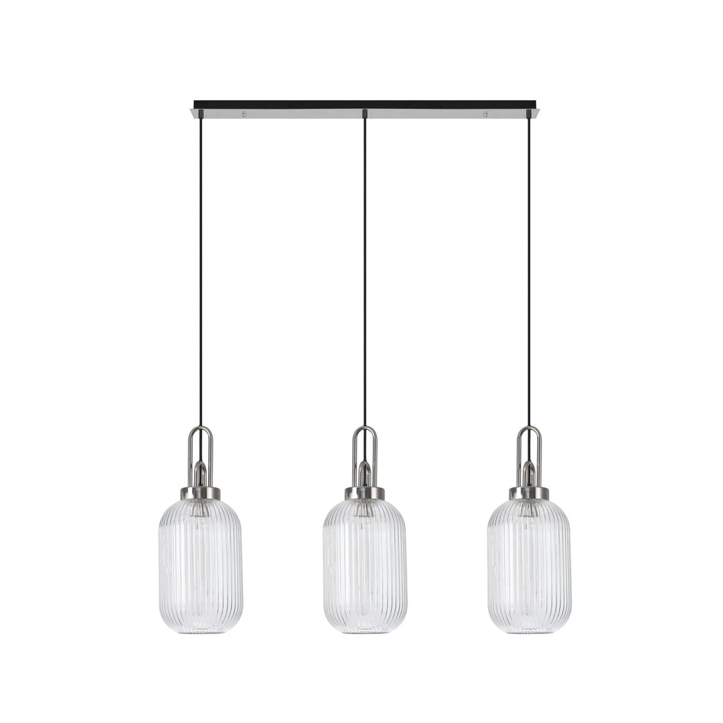 NLK05889 Acme 3 Light Linear Pendant Polished Nickel Matt Black
