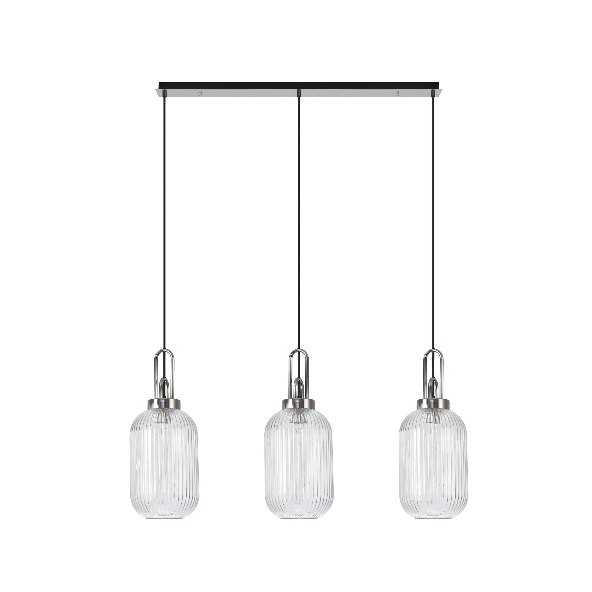 NLK05889 Acme 3 Light Linear Pendant Polished Nickel Matt Black