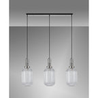 NLK05889 Acme 3 Light Linear Pendant Polished Nickel Matt Black