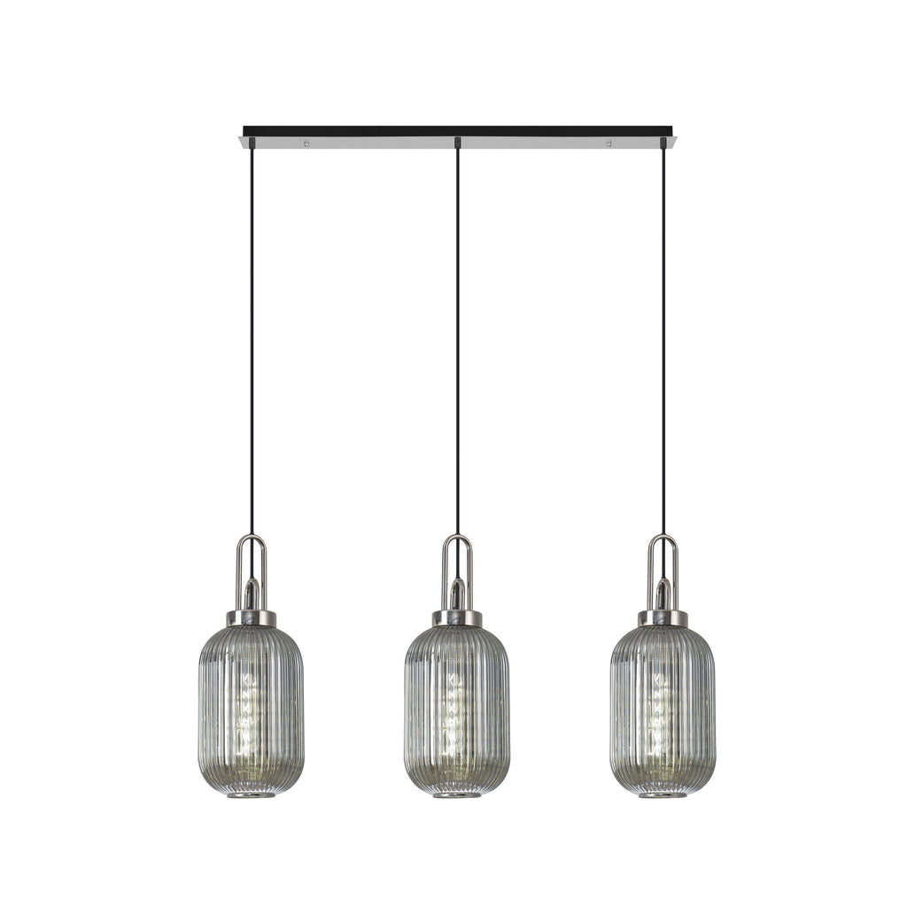 NLK05899 Acme 3 Light Linear Pendant Polished Nickel Matt Black