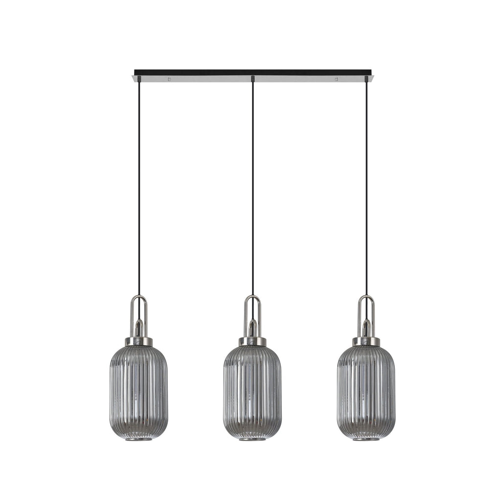 NLK05899 Acme 3 Light Linear Pendant Polished Nickel Matt Black