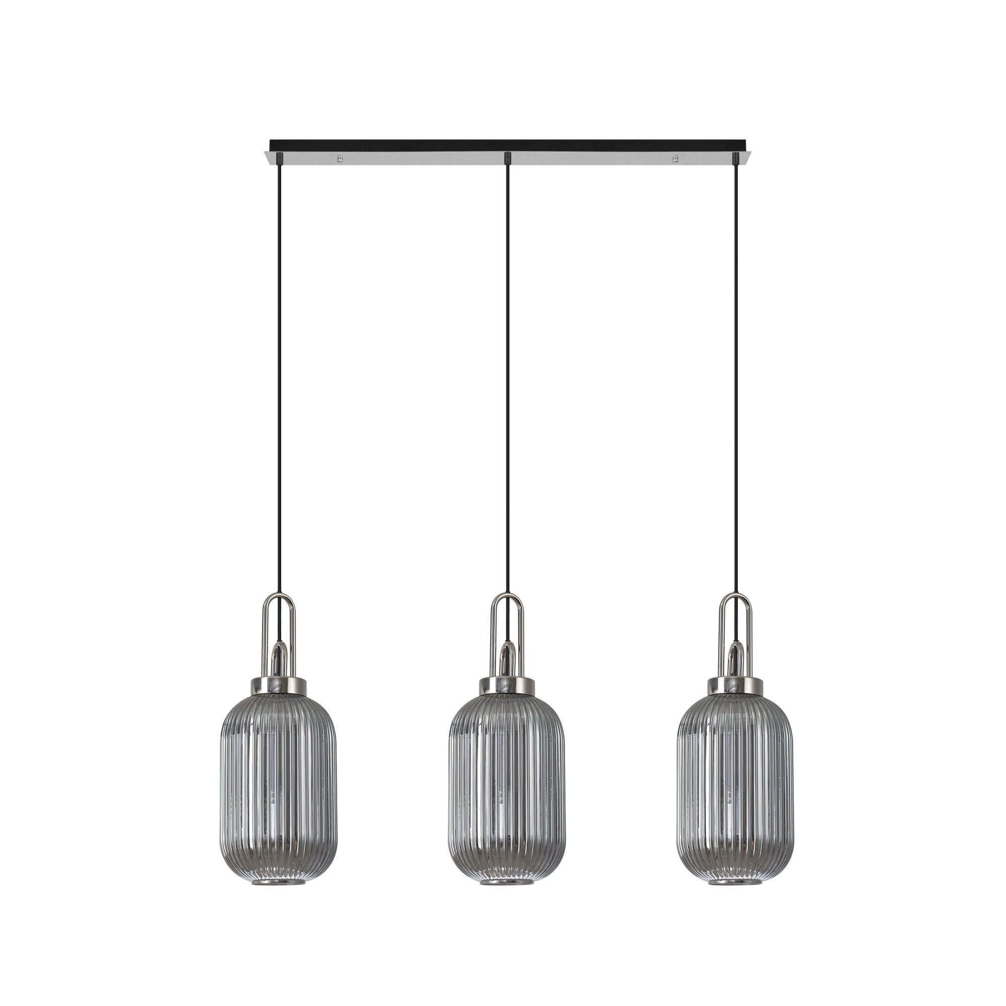 NLK05899 Acme 3 Light Linear Pendant Polished Nickel Matt Black