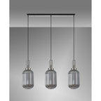 NLK05899 Acme 3 Light Linear Pendant Polished Nickel Matt Black