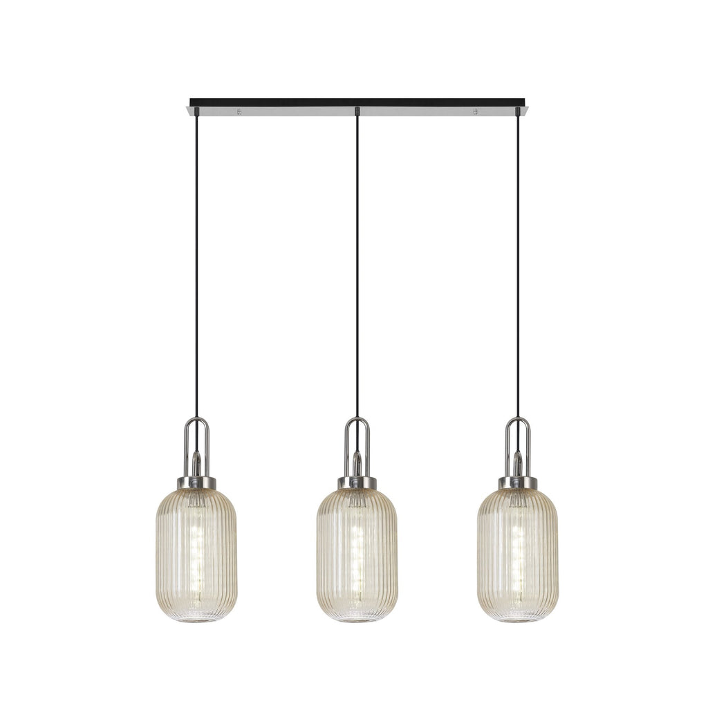 NLK05909 Acme 3 Light Linear Pendant Polished Nickel Matt Black