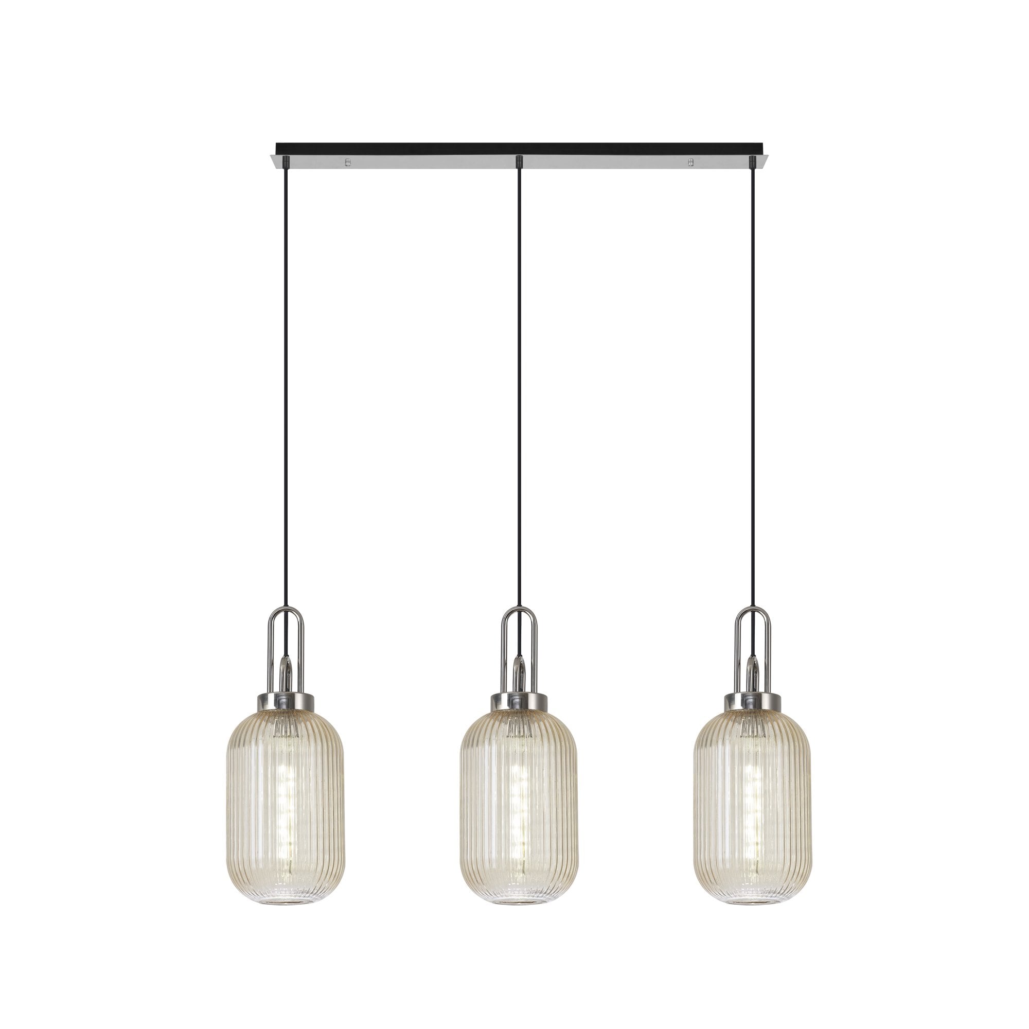 NLK05909 Acme 3 Light Linear Pendant Polished Nickel Matt Black