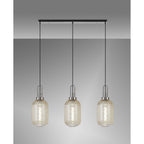 NLK05909 Acme 3 Light Linear Pendant Polished Nickel Matt Black