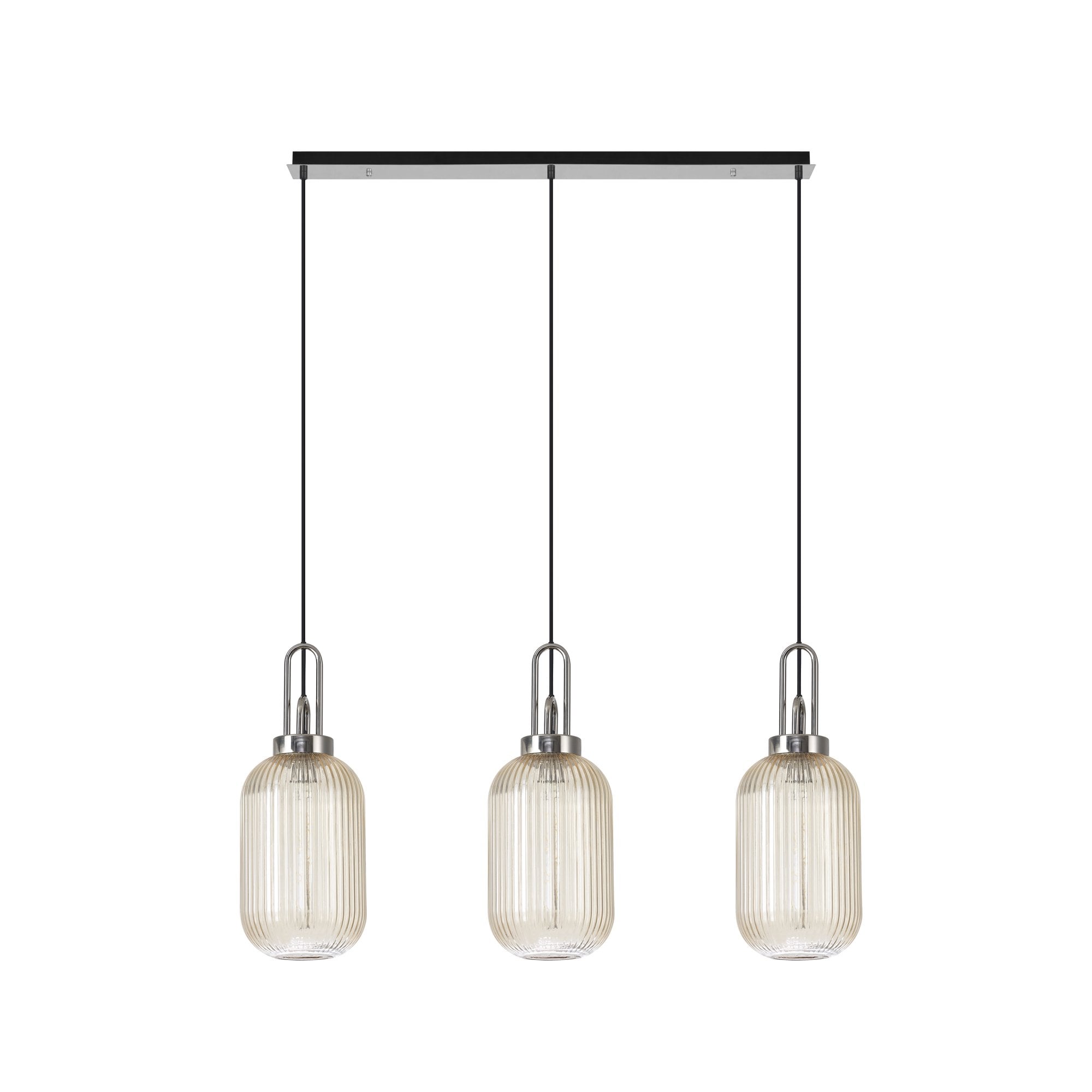 NLK05909 Acme 3 Light Linear Pendant Polished Nickel Matt Black
