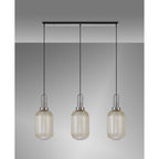 NLK05909 Acme 3 Light Linear Pendant Polished Nickel Matt Black