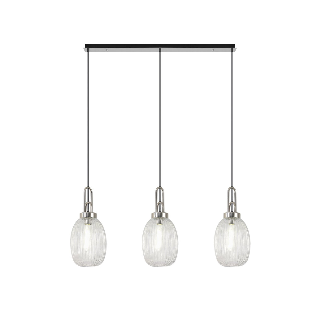 NLK05919 Acme 3 Light Linear Pendant Polished Nickel Matt Black