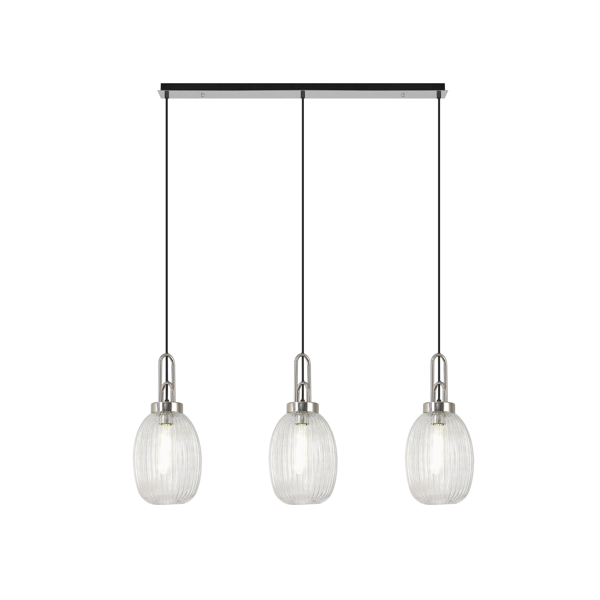 NLK05919 Acme 3 Light Linear Pendant Polished Nickel Matt Black