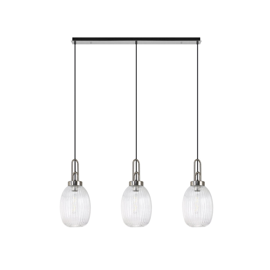 NLK05919 Acme 3 Light Linear Pendant Polished Nickel Matt Black