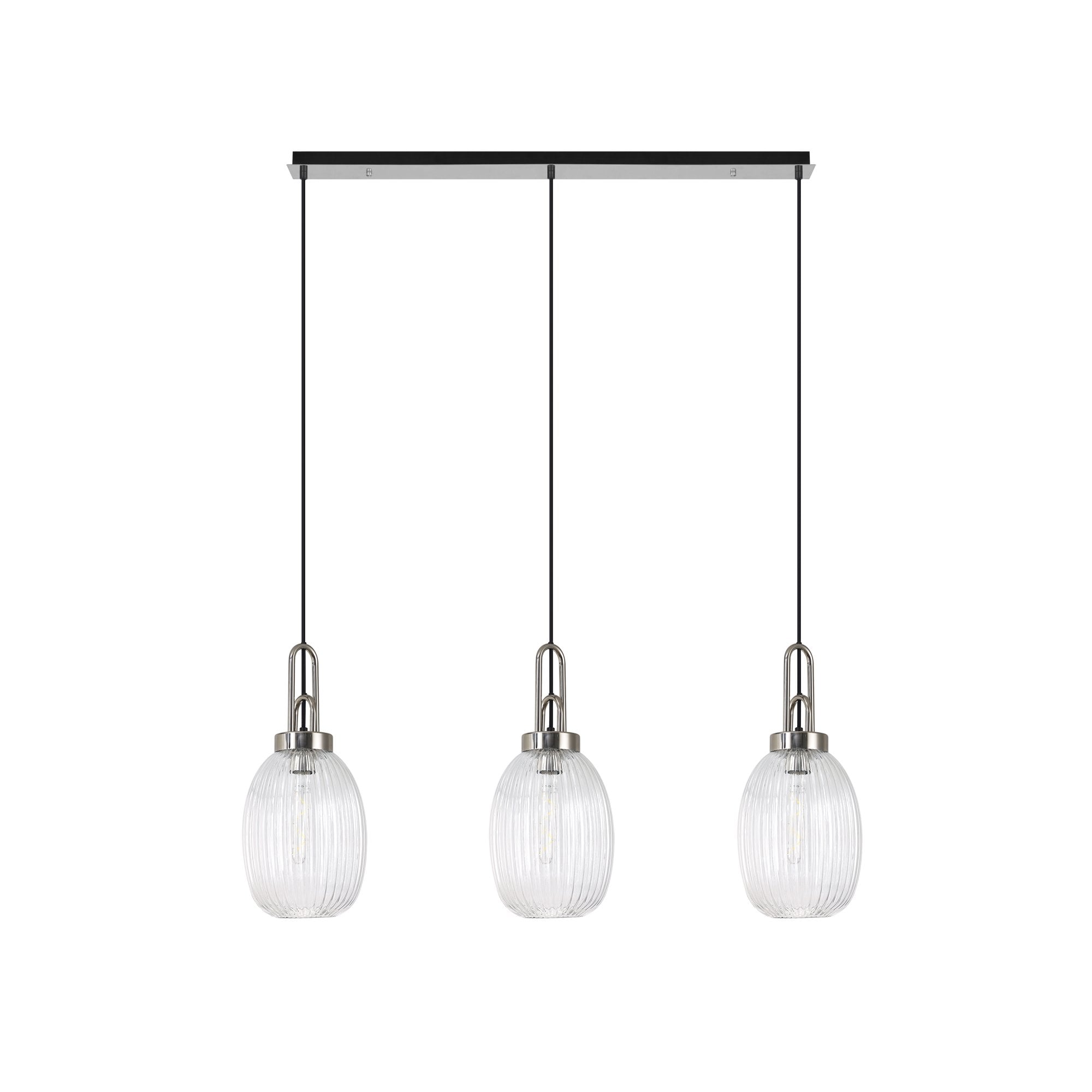 NLK05919 Acme 3 Light Linear Pendant Polished Nickel Matt Black