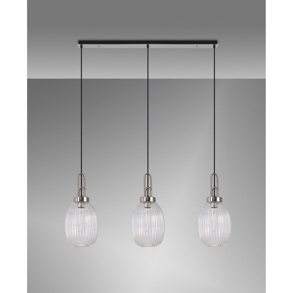 NLK05919 Acme 3 Light Linear Pendant Polished Nickel Matt Black