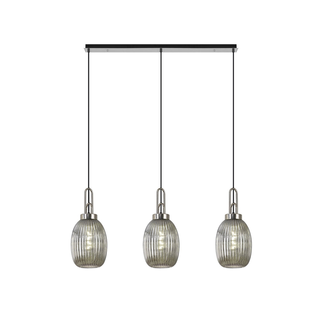 NLK05929 Acme 3 Light Linear Pendant Polished Nickel Matt Black