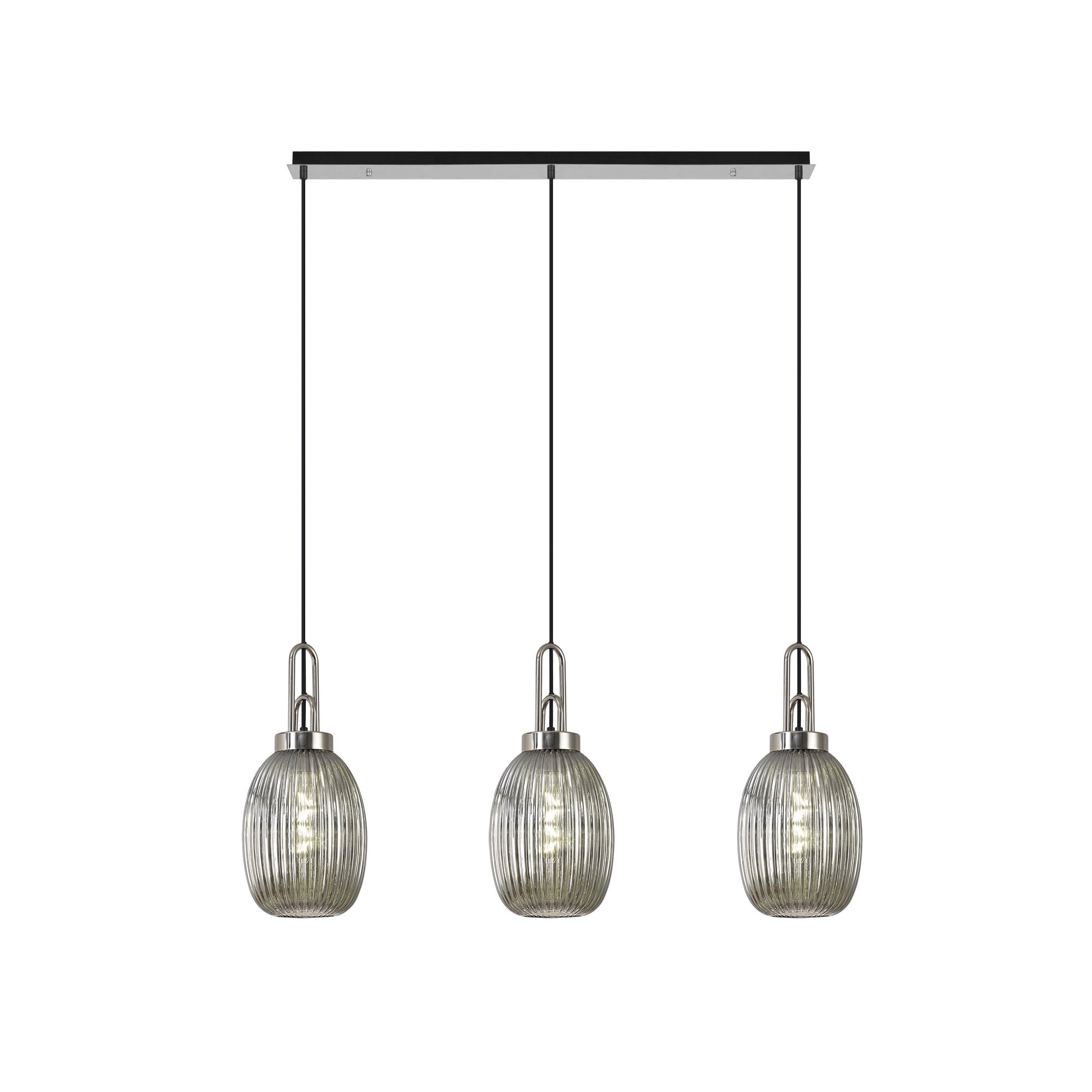 NLK05929 Acme 3 Light Linear Pendant Polished Nickel Matt Black