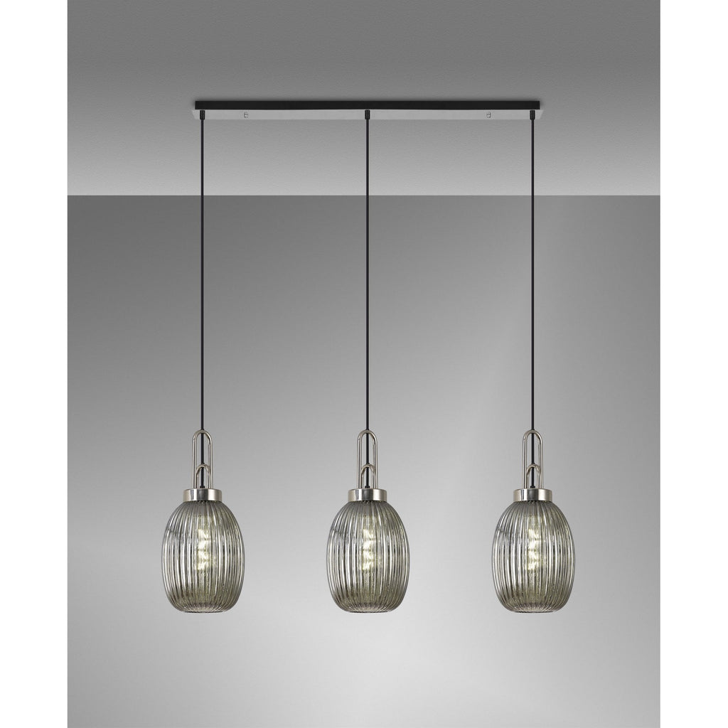 NLK05929 Acme 3 Light Linear Pendant Polished Nickel Matt Black
